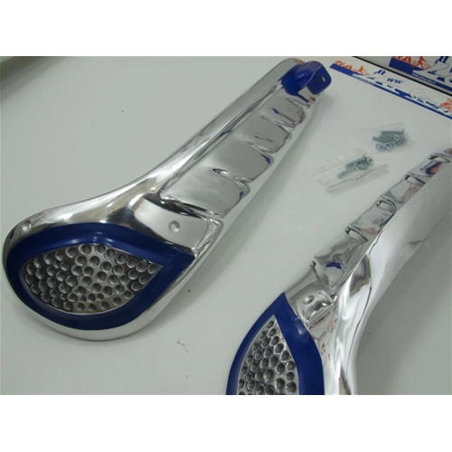 Dekorative Aluminium-Motorhaubenblenden mit blauen Verzierungen für VESPA 125 150 160 180 200