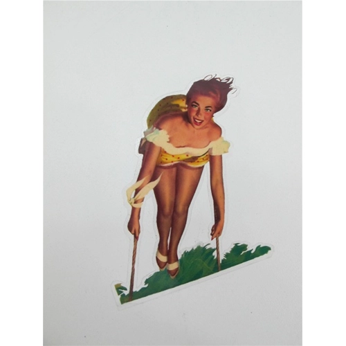 PIN-UP-Aufkleber auf Schaukel, F. MOSCA Design, für VESPA LAMBRETTA MOTO GUZZI MOTOM LODOLA etc. . . .