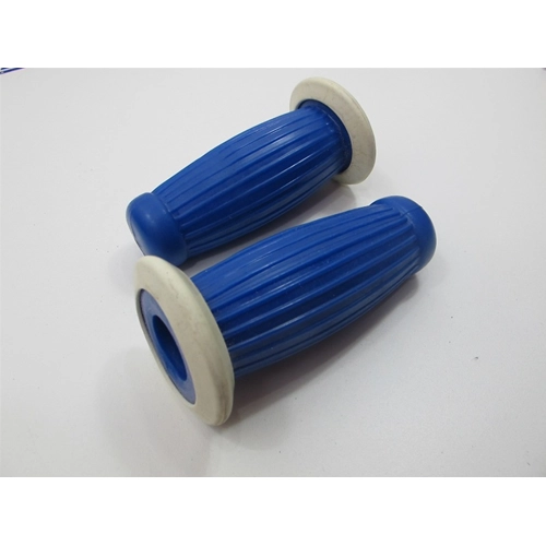 Puños azules y blancos, de 26 mm de diámetro, para Vespas y Lambrettas clásicas.