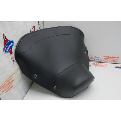 Blue seat cover, handle hole spacing 24.5 cm, with CONTINENTAL EAGLE plate for VESPA 125 VNA1/2T VNB1/2/3/4/5/6T 150 VB1T VBB1/2T