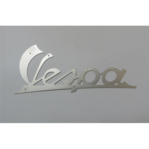 Placa frontal de aluminio con letras para faro bajo de VESPA 125 VNB1 VNB2T VNA1 VNB2T VN1 VN2 de 1955 a 1959, número de pieza 023569, 140 mm de largo.
