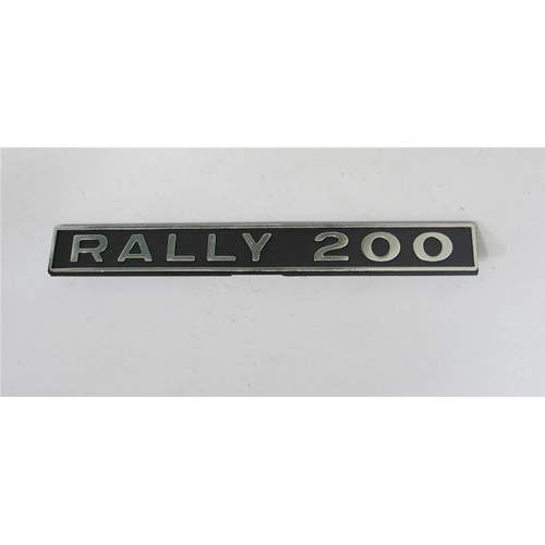 Plaque arrière en aluminium avec lettrage pour VESPA 200 RALLY première série de 1972 à 1974, référence 141828