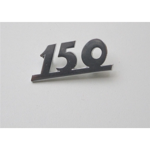 Front plate lettering 150 in aluminum for VESPA 150 2 pins 23 mm center distance