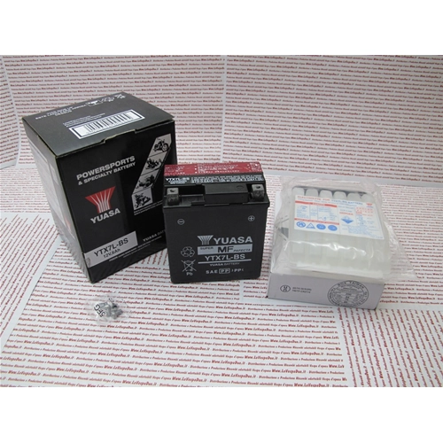 YUASA YTX7L BS 12 volt 6 amp battery with acid for VESPA