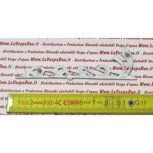 Front lettering in polished aluminum zama 100 mm long for VESPA 50 90 SS V5SS1T V9SS1T