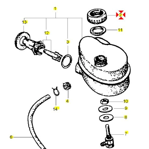 Anillo de fijación del depósito de aceite para mezclador de VESPA PX PE RALLY 125 150 180 200 ro 156490