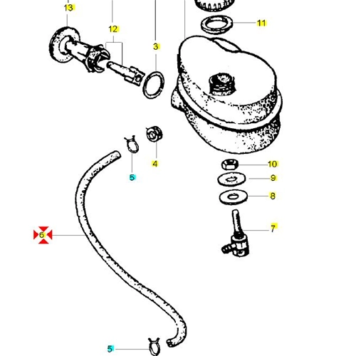 Ölmischrohr für VESPA COSA T5 PX PE RALLY 125 150 180 200 Art.-Nr. CM002311