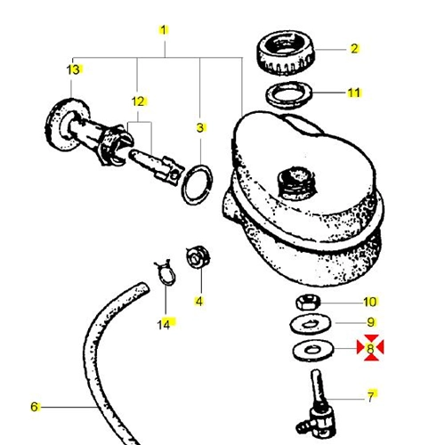 Grifo mezclador con arandela para depósito de aceite para VESPA COSA T5 PX PE RALLY 125 150 180 200