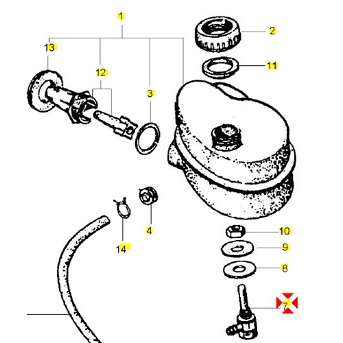 Robinet mélangeur pour réservoir d'huile VESPA COSA T5 PX PE RALLY 125 150 180 200 ro 574362 197572