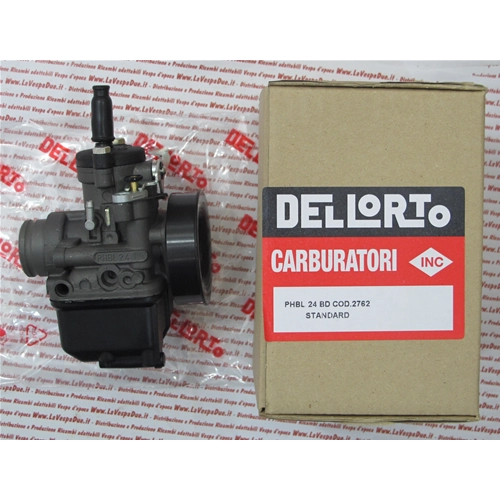 Carburatore DELL'ORTO PHBL 24 BD per VESPA 50 90 125 150 APE 50 tutte modifica attacco elastico Ø 31 regolazione destra Getto massimo 95 Getto minimo 50