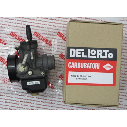 Carburatore DELL'ORTO PHBL 24 BD per VESPA 50 90 125 150 APE 50 tutte modifica attacco elastico Ø 31 regolazione destra Getto massimo 95 Getto minimo 50