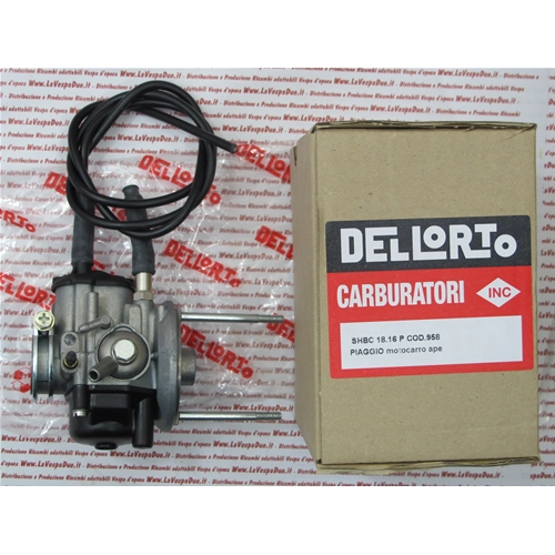 Carburatore DELL'ORTO SHB 18.16 P per VESPA APE 50 RST MIX con miscelatore dal 1999 getto massimo 56 attacco manicotto al motore ø 23
mm r.o. B015238 834870