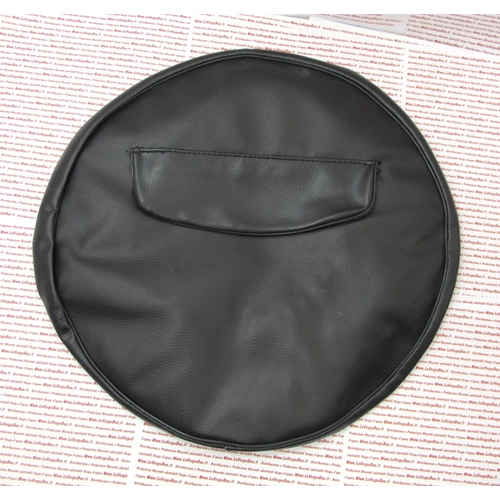 Funda para rueda de 10" de polipiel negra para LAMBRETTA y VESPA 50 125 150 160 180 200