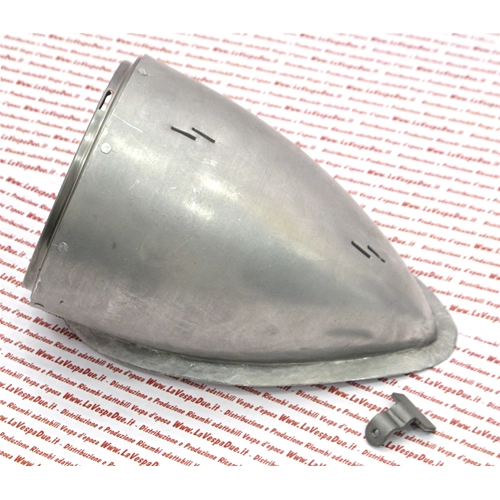 Cuerpo del faro delantero con brida para remachar, diámetro 95 mm para VESPA 125 desde V1T hasta V15T de 1948 a 1950.