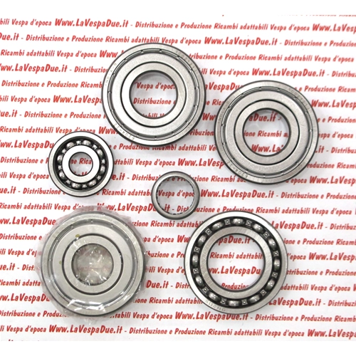 Kit complet de 6 roulements pour la révision moteur VESPA 50, 90, 125 PRIMAVERA SPECIAL ET3