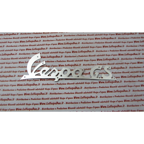 Front plate in satin-finished aluminium, 140 mm long, for VESPA 150 GS VS