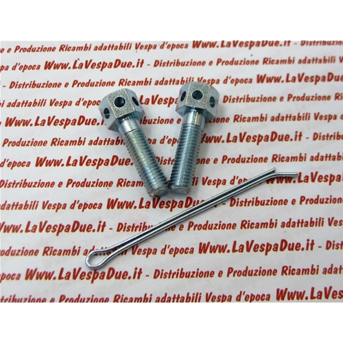 Kit of 2 M 7 bolts for starter lever VESPA 98 125 V1T to V15T V30 to V33T VU1T VM VN 150 VL VGL1 VB1T GS VS APE 125 A1 to A15 150 complete with cotter pin with zinc-plated treatment complete with cotter pin