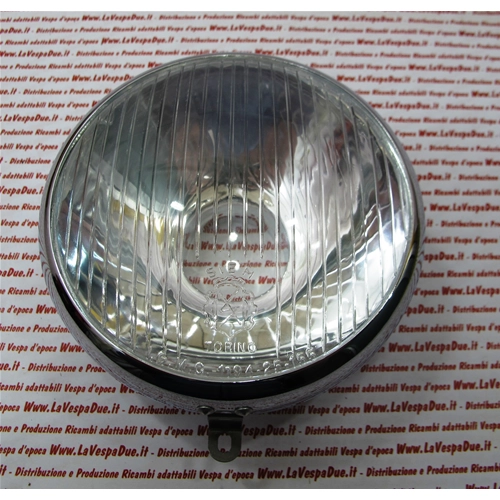 Groupe optique de phare SIEM Ø 105 mm pour VESPA 150 Struzzo VL1T 1955, complet avec cadre et support de lampe ro 023447