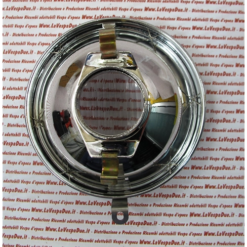 Gruppo ottico faro SIEM Ø 105 mm per VESPA 150 Struzzo VL1T 1955 completo di cornice e portalampada r.o. 023447