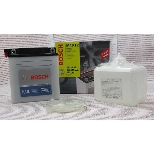 Batteria BOSCH 6N11A-3A 6 volt 12 ampere mm 122X62X135 completa di acido VESPA GS 150 VESPA 50 SPECIAL ELESTART