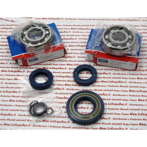 Kit de cojinetes de cigüeñal para VESPA 50 PRIMAVERA PK XL 125 ET3 PRIMAVERA completo con juntas tóricas y retenes de aceite.