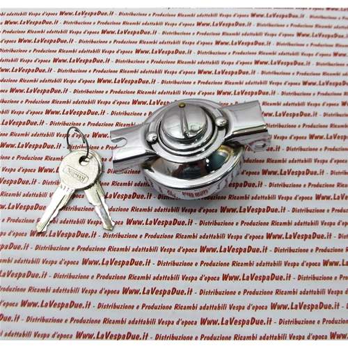 Anti-theft chrome fuel tank cap with NEIMAN lock for VESPA 50 NLR SPECIAL 90 SS 125 PRIMAVERA ET3