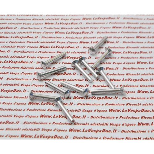 Ribattino in allumino 3,50 X 25 mm per VESPA 50 125 150 160 180 200 fissaggio puntalini terminali strisce pedane rivetto r.o. 010868 010869 testa a goccia di sego diametro 7 mm