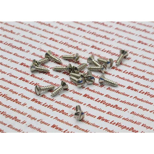 Vis autotaraudeuse ronde 4,2 x 16 mm pour la fixation d'embouts, de baguettes et de marchepieds VESPA 98 125 150 V1T A V30T VM VN VL VB1 GS VS1 A VS5T, tête fendue en acier inoxydable