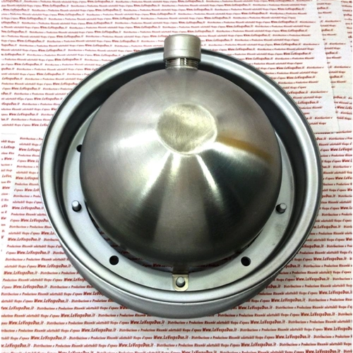 Depósito de gasolina adicional de acero inoxidable de 1,5 litros para colocar en la rueda de repuesto de 10" del escudo, adaptable a todas las VESPA.