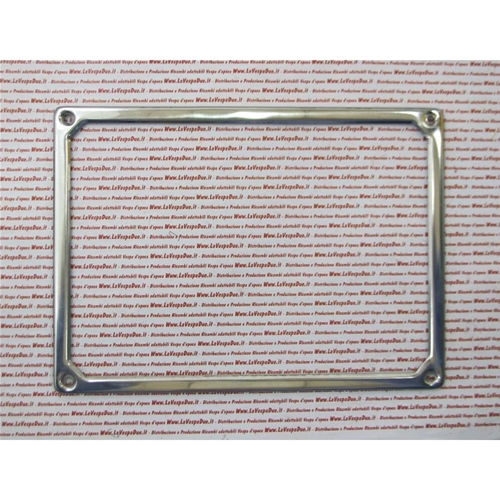 Verchromter Kennzeichenhalter aus Eisen, 28 x 20,5 cm, für Oldtimer FIAT 500 FLR NEW 600, schwarzes Kennzeichen und weiße Ziffern