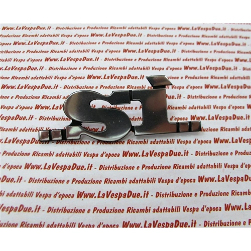 "SI"-Schriftzug aus Aluminium für Seitenwände der PIAGGIO 50 SI ro 186924