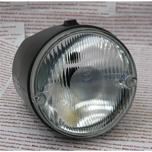Kompletter Zwei-Lampen-Scheinwerfer mit schwarzem Kunststoffgehäuse für PIAGGIO 50 SI