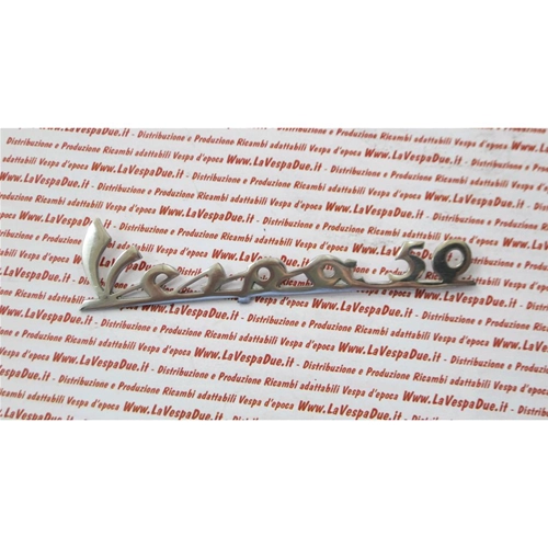 Letras frontales de aluminio pulido para VESPA 50 LR, artículo antiguo.
