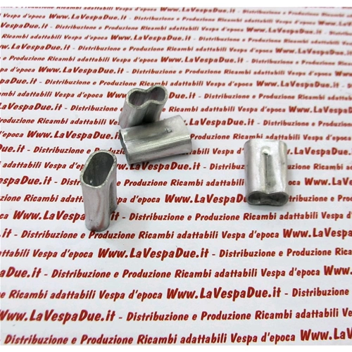 Fascetta in alluminio terminale a doppio tubo per fissaggio guaine del cambio per VESPA 50 80 90 125 150 160 180 200 VBB SPRINT PRIMAVERA ET3 r.o. 121016