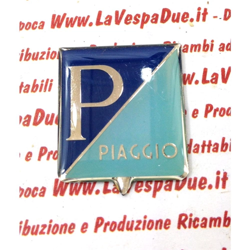 Rigid enamel PIAGGIO shield on metal base mm 25X28 for VESPA 50 90 S SS first series NL NEW 125 PRIMAVERA Italian handcrafted product