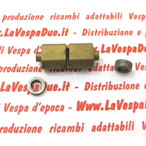Perno con rondelle di scorrimento accelleratore VESPA 125 VM1 VM2 VN1 VN2 VL1 VL2 VL3 STRUZZO APE AB3 AB4 comando pattino filo gas manubrio r.o. 020040 calessino fondo di magazzino