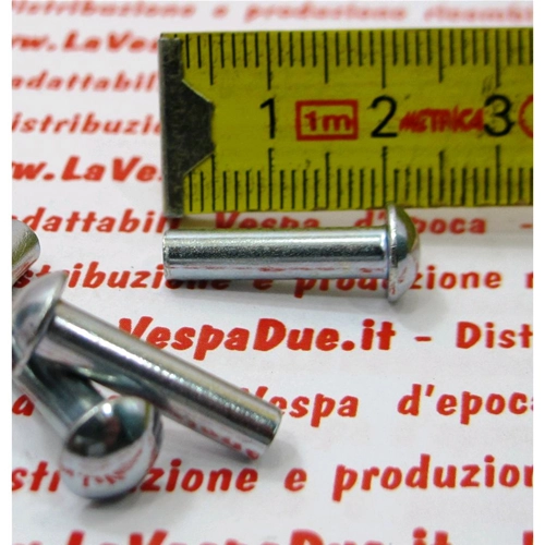 10 rivets de 4,4 x 18,5 mm en fer galvanisé pour la fixation de l'arbre à cames du volant moteur RO 150184 pour Vespa 50, 80, 90, 125, 150, 160, 180, 200, NLR, Special ET3, Primavera, GT, Sprint, PX, GL, VBB, VNB