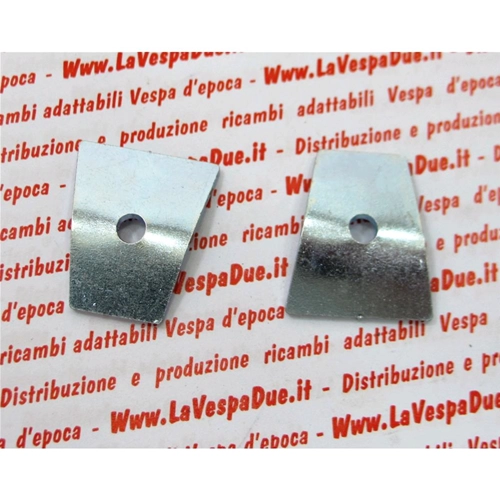 Par de placas y kit de clips galvanizados para fijar el depósito de gasolina VESPA 125 Barra de faro bajo Caja de cambios desde el bastidor V1T hasta 71499