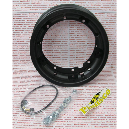 PINASCO 25472002 tubeless aluminum rim 2.10 X 10, black, for VESPA 50 125 150 200 SPECIAL PRIMAVERAS ET3 ELESTART PX PE SPRINT T5 etc...