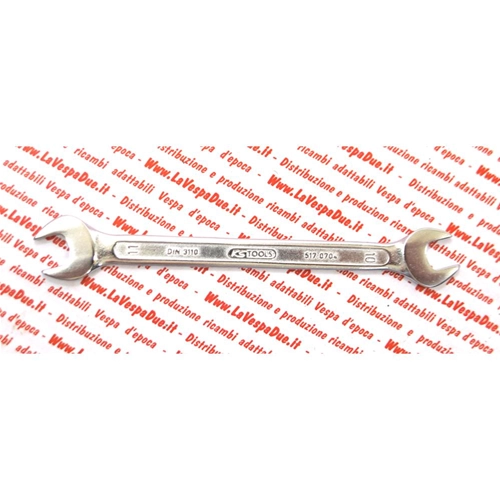 Doppelgabelschlüssel 10 und 11 mm aus Chrom-Vanadium-Stahl mit 15° geneigter Maulöffnung für VESPA 50, 90, 125, 150, 160, 180, 200 und alle Modelle