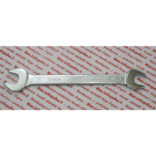 Doppelgabelschlüssel 13 und 14 mm aus Chrom-Vanadium-Stahl mit 15° geneigter Maulöffnung für VESPA 50, 90, 125, 150, 160, 180, 200 und alle Modelle