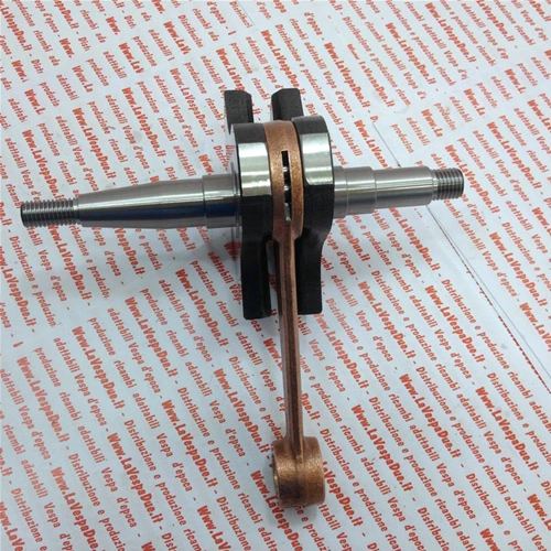 Vilebrequin complet pour Vespa 98, 125 V1T, A, V15T, V30T, V33T (1948-1952) et Ape 125 A1T, A15T (réf. 610217M), fabriqué en Italie.