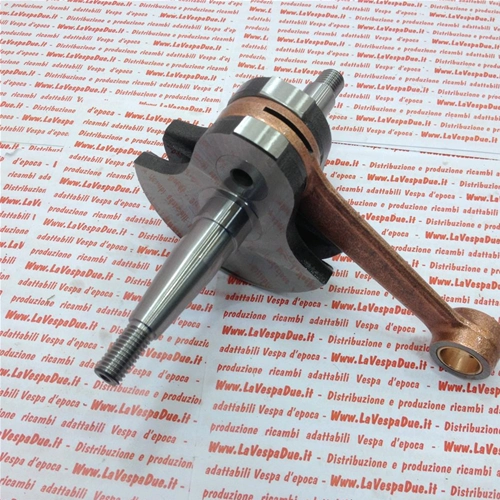Vilebrequin complet pour Vespa 98, 125 V1T, A, V15T, V30T, V33T (1948-1952) et Ape 125 A1T, A15T (réf. 610217M), fabriqué en Italie.