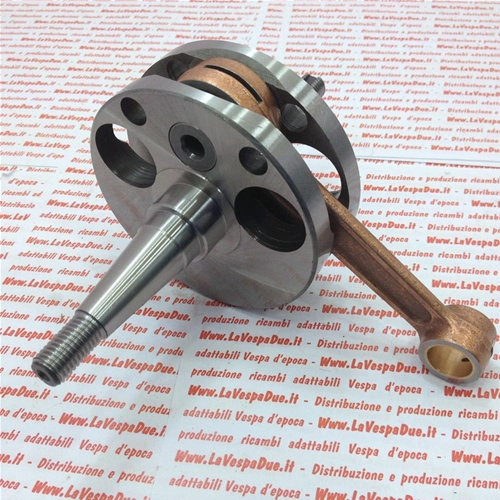 Komplette Kurbelwelle, hergestellt in Italien, Pleuelstange 110 mm, Hub 57 mm für VESPA 125 VM1T VM2T VN1T VN2T 150 VL1T VL2T VL3T VB1T Originaltyp – italienisches Produkt