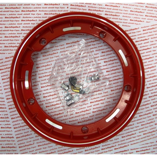 Cerchio tubeless rosso modello sport per VESPA 50 125 150 200 SPECIAL PRIMAVERAS ET3 ELESTART PX PE SPRINT T5 ecc....