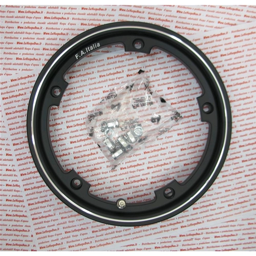 Metallic black tubeless rim, daisy model, for VESPA 50 125 150 200 SPECIAL PRIMAVERAS ET3 ELESTART PX PE SPRINT T5 etc...