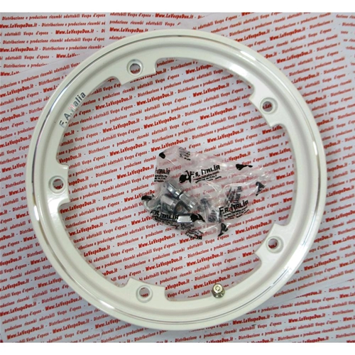Weißes, schlauchloses Felgenmodell Daisy für VESPA 50 125 150 200 SPECIAL PRIMAVERAS ET3 ELESTART PX PE SPRINT T5 etc....