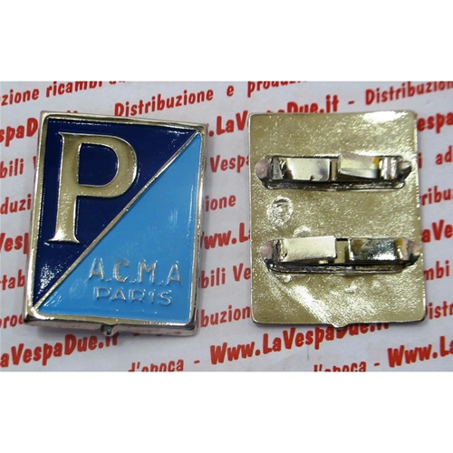 Fijación de escudo de metal esmaltado con cuatro grapas para VESPA PIAGGIO ACMA PARIS