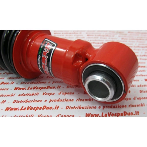 Carbonverstärkter Sport-Stoßdämpfer vorne mit rotem Gehäuse und schwarzer Feder für VESPA 50 90 125 NLR SPECIAL ET3 PRIMAVERA
