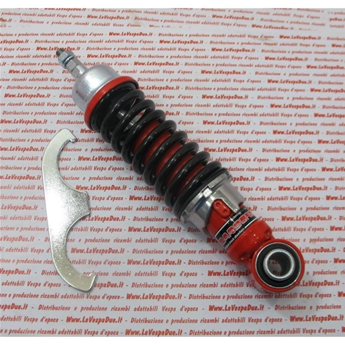 Amortiguador delantero rojo con muelle negro reforzado y ajustable de CARBONE para VESPA 50 90 125 ET3 PK NLR SPECIAL PRIMAVERA